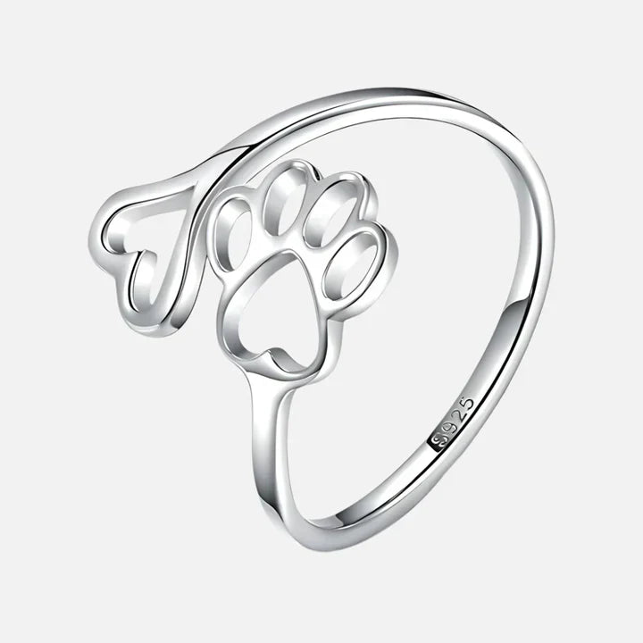 Calder - Adjustable Pfoten-Herz-Ring made of handmade 925 silver