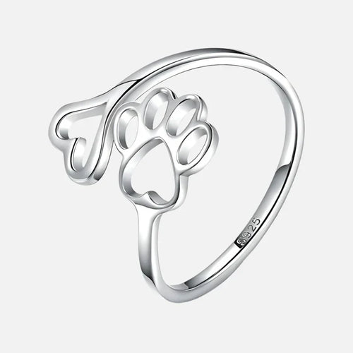 Calder - Adjustable Pfoten-Herz-Ring made of handmade 925 silver