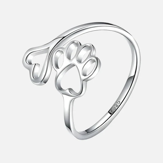 Calder - Adjustable Pfoten-Herz-Ring made of handmade 925 silver